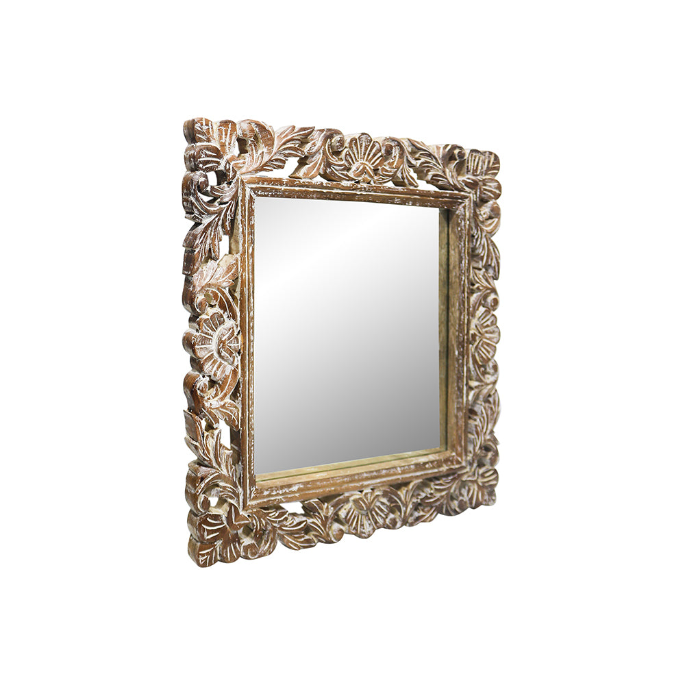 Decorative Hanging Mirror With Wooden Frame For Bathroom Wall Décor And Living Room