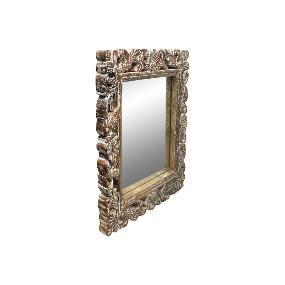 Decorative Hanging Mirror With Wooden Frame For Bathroom Wall Décor And Living Room