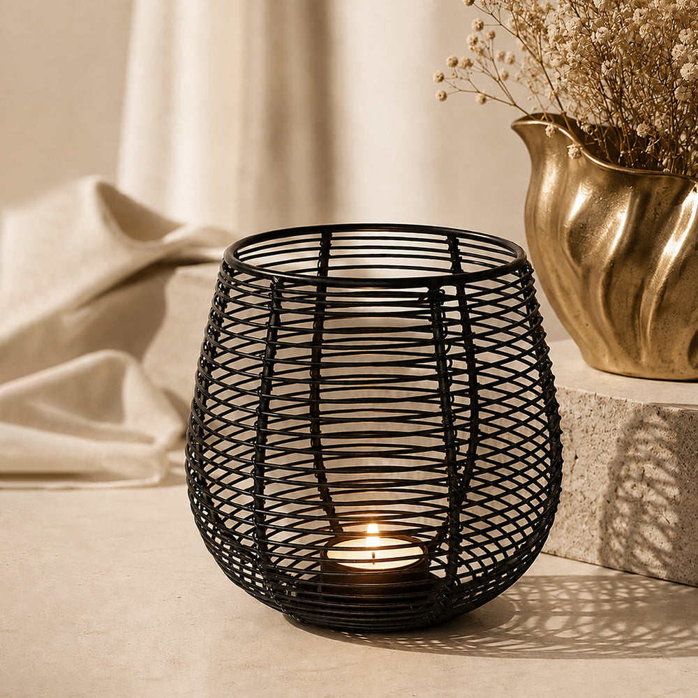 Metal Round Wire Lantern For Home Decor