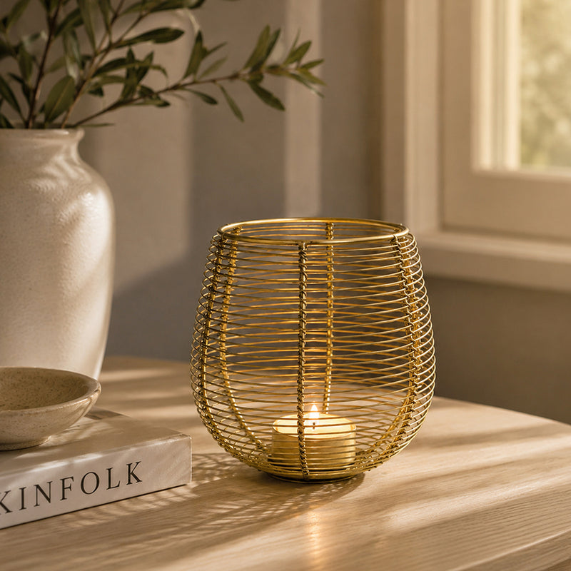 Metal Round Wire Lantern For Home Decor Small