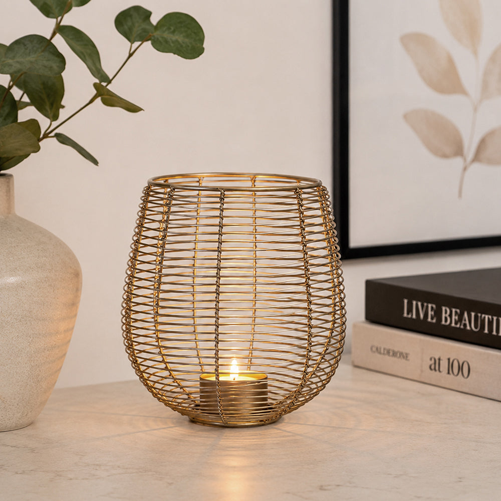 Metal Round Wire Lantern For Home Decor