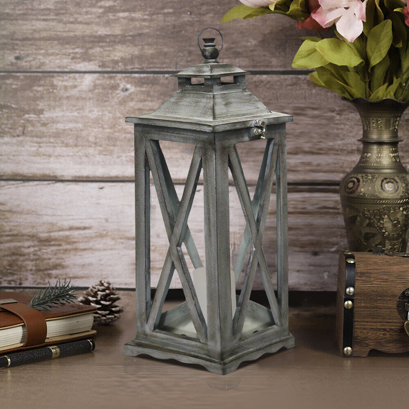 Square Mango Wood Lantern For Home Decor