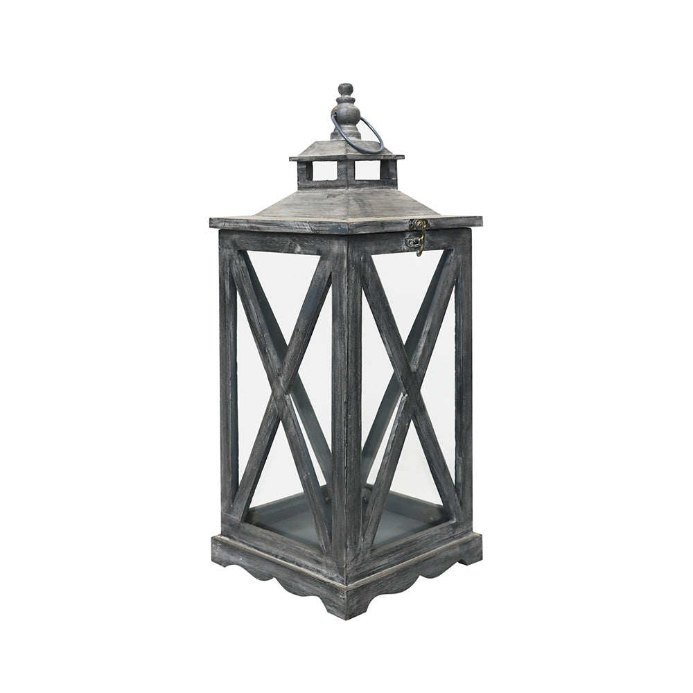 Square Mango Wood Lantern For Home Decor