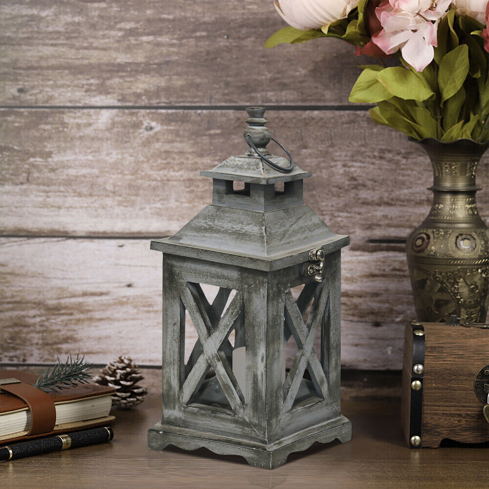 Square Mango Wood Lantern For Home Decor