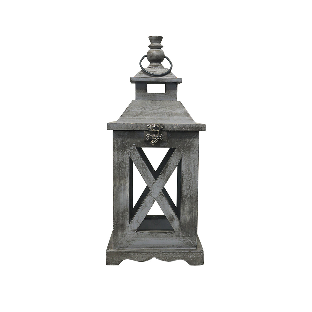 Square Mango Wood Lantern For Home Decor