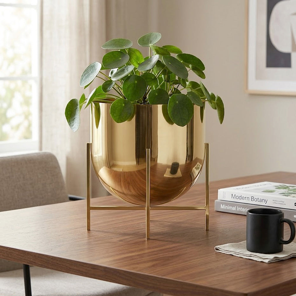 Linz Metal Planter, Small - Gold