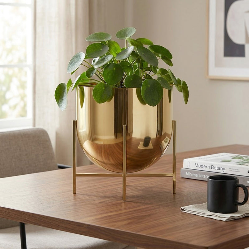 Linz Metal Planter, Small - Gold