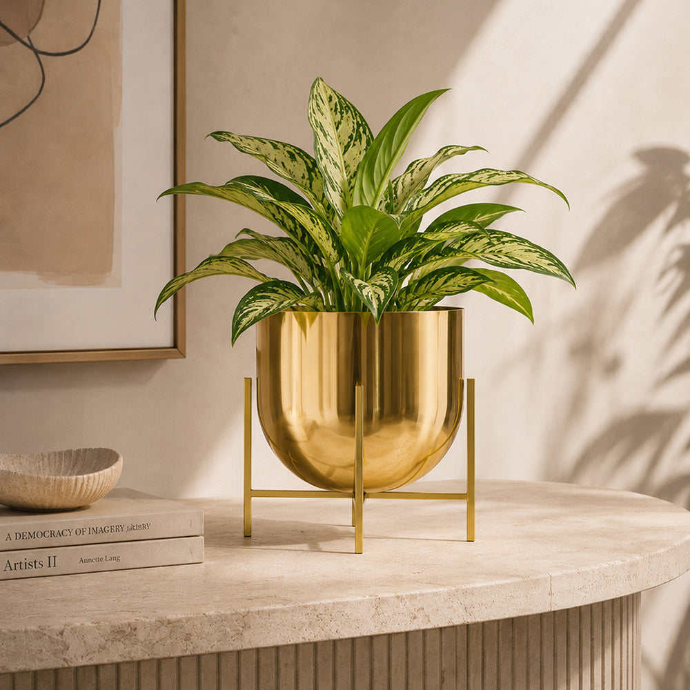 Linz Metal Planter, Small - Gold