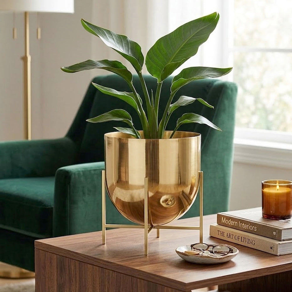 Linz Metal Planter, Small - Gold