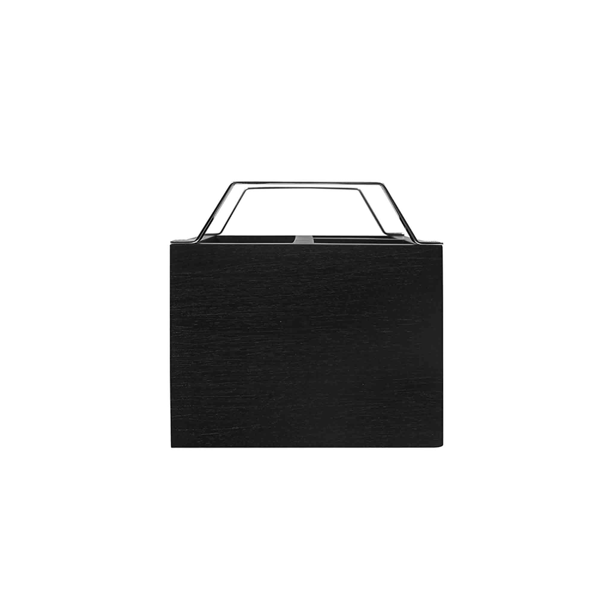 Wooden Cutlery Holder With Metal Handle For Dining Room, Kitchen And Desk