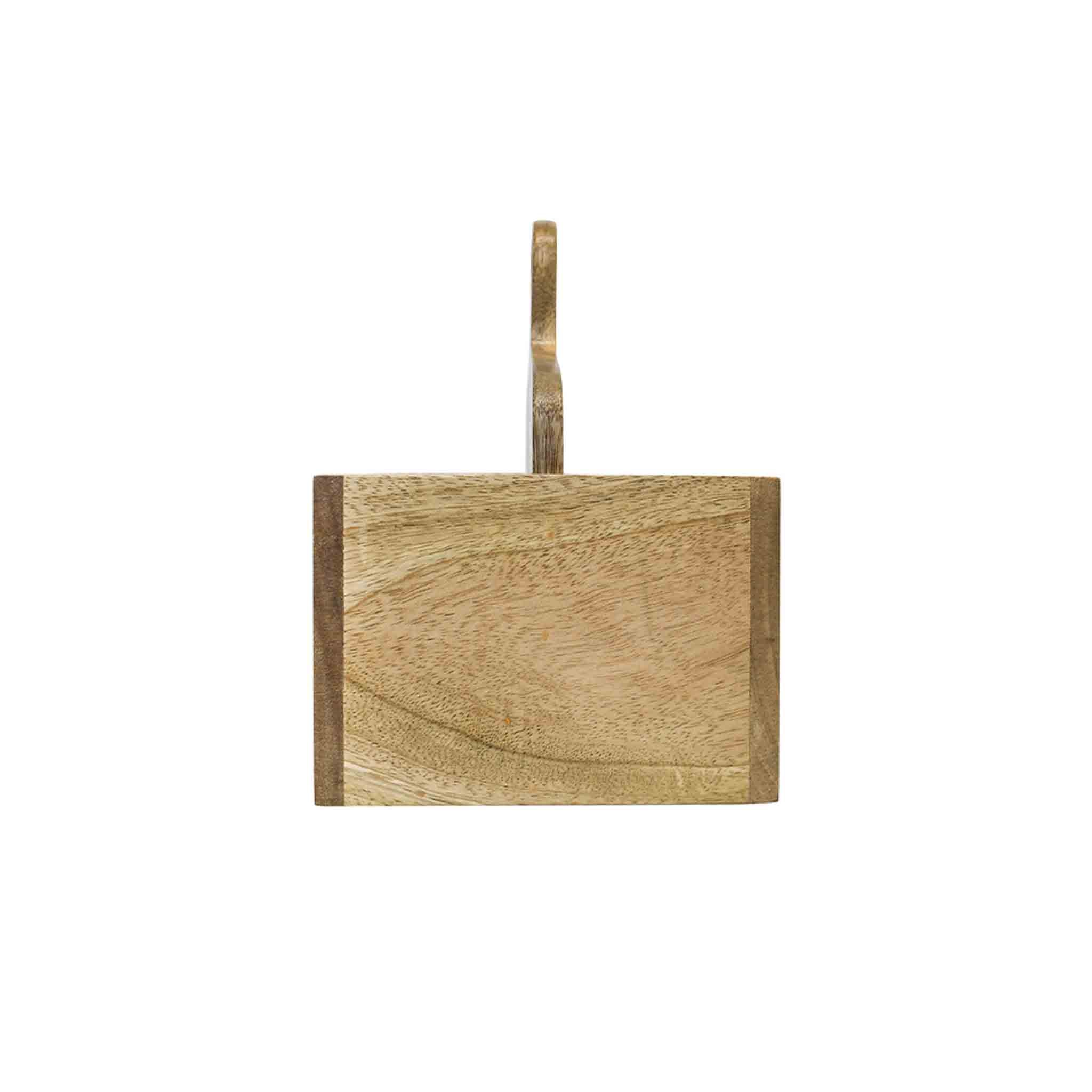 Wooden Cutlery Holder With Metal Handle For Dining Room, Kitchen And Desk