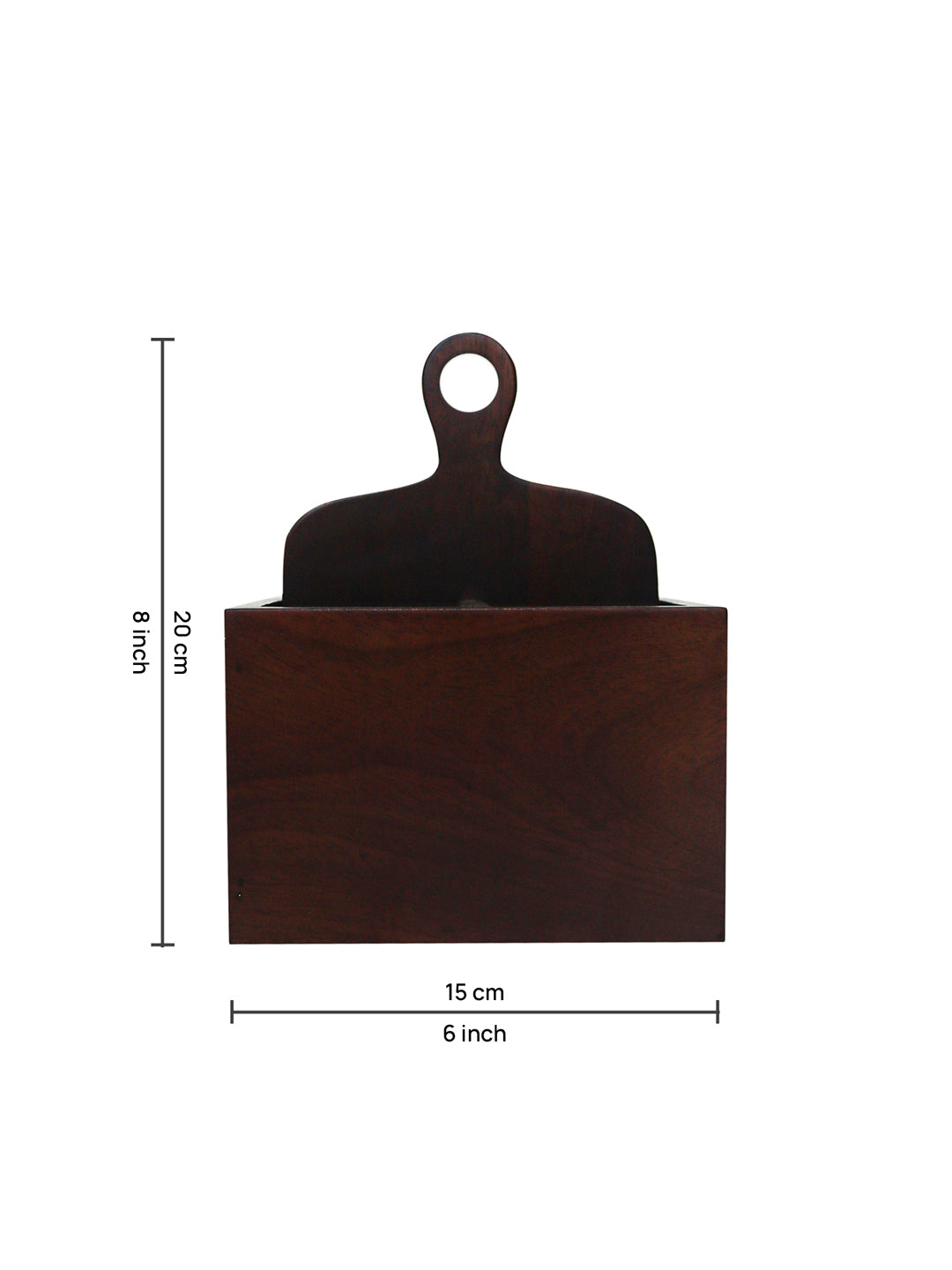 Wooden Cutlery Holder With Metal Handle For Dining Room, Kitchen And Desk