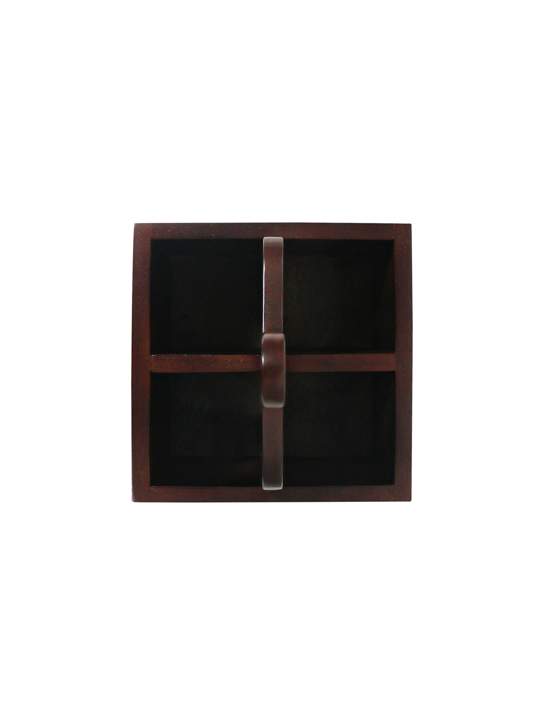 Wooden Cutlery Holder With Metal Handle For Dining Room, Kitchen And Desk