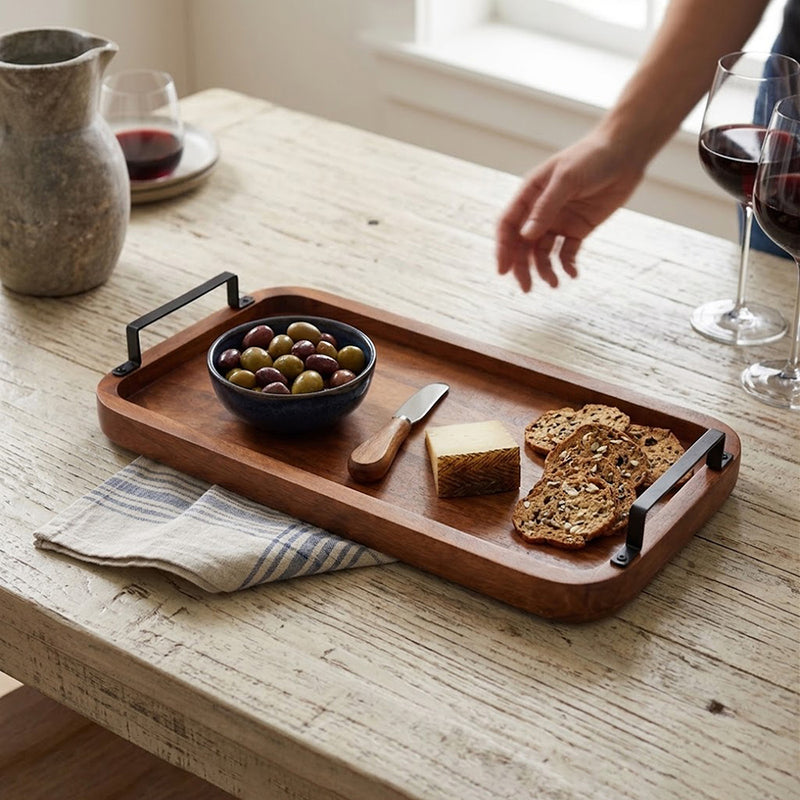 Stack Wooden Serving Tray - Walnut