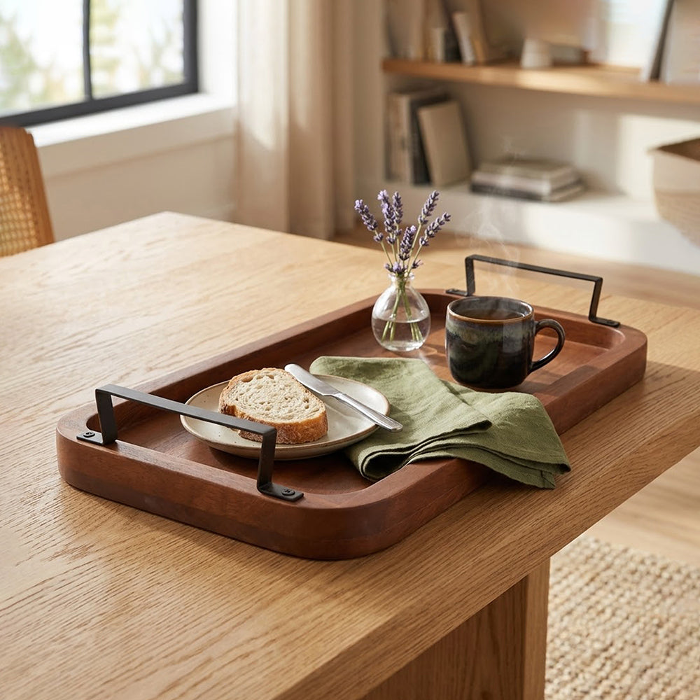 Wooden Serving Tray - Black