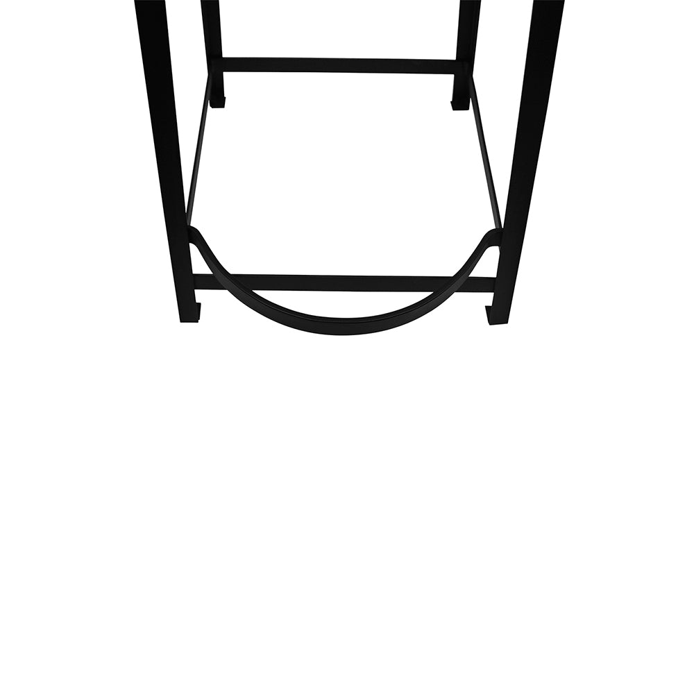 Elvor Metal Stool With Wooden Top - Black
