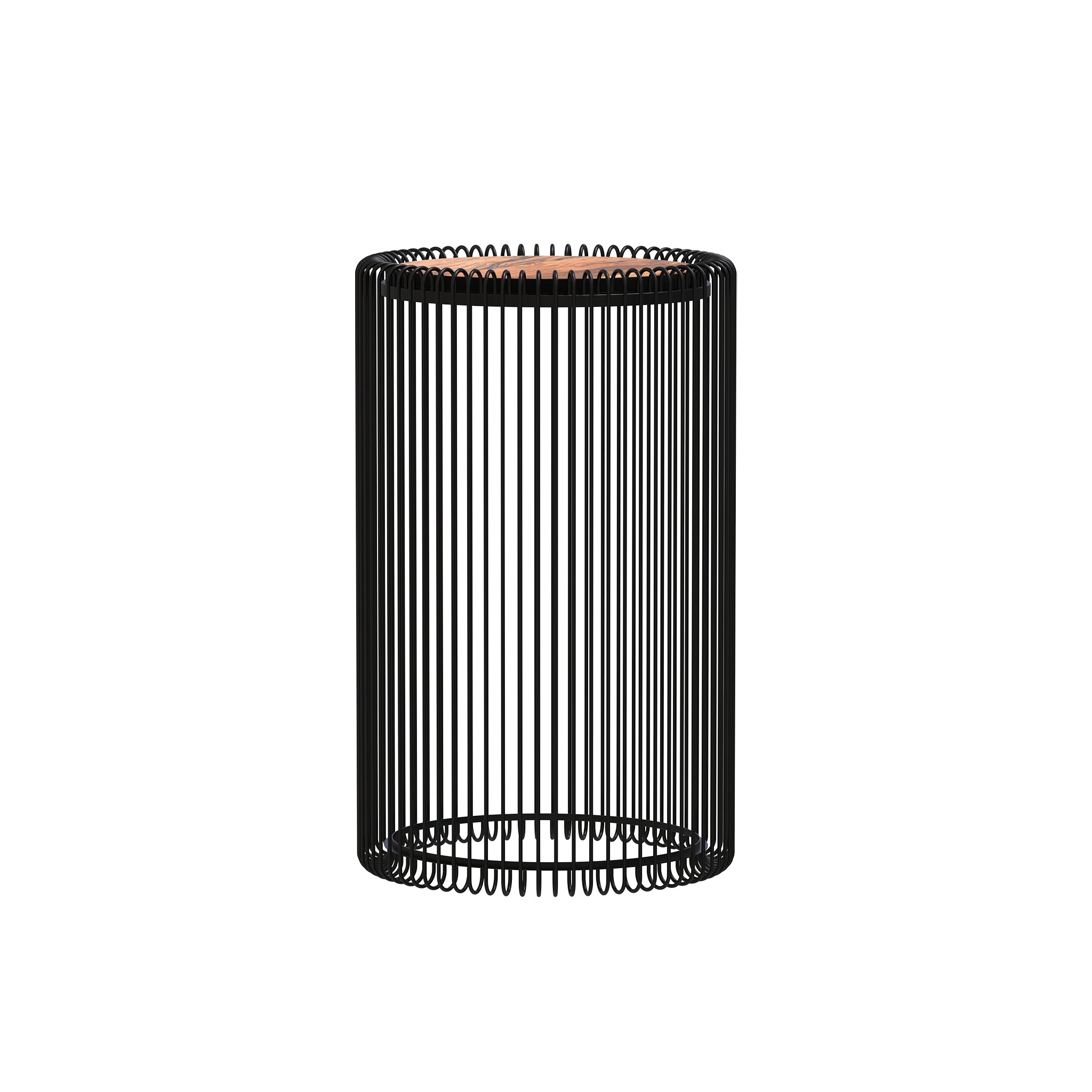 Iron Side Stool With Wooden Top For Indoor-Outdoor, Home & Office