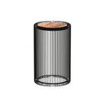 Iron Side Stool With Wooden Top For Indoor-Outdoor, Home & Office