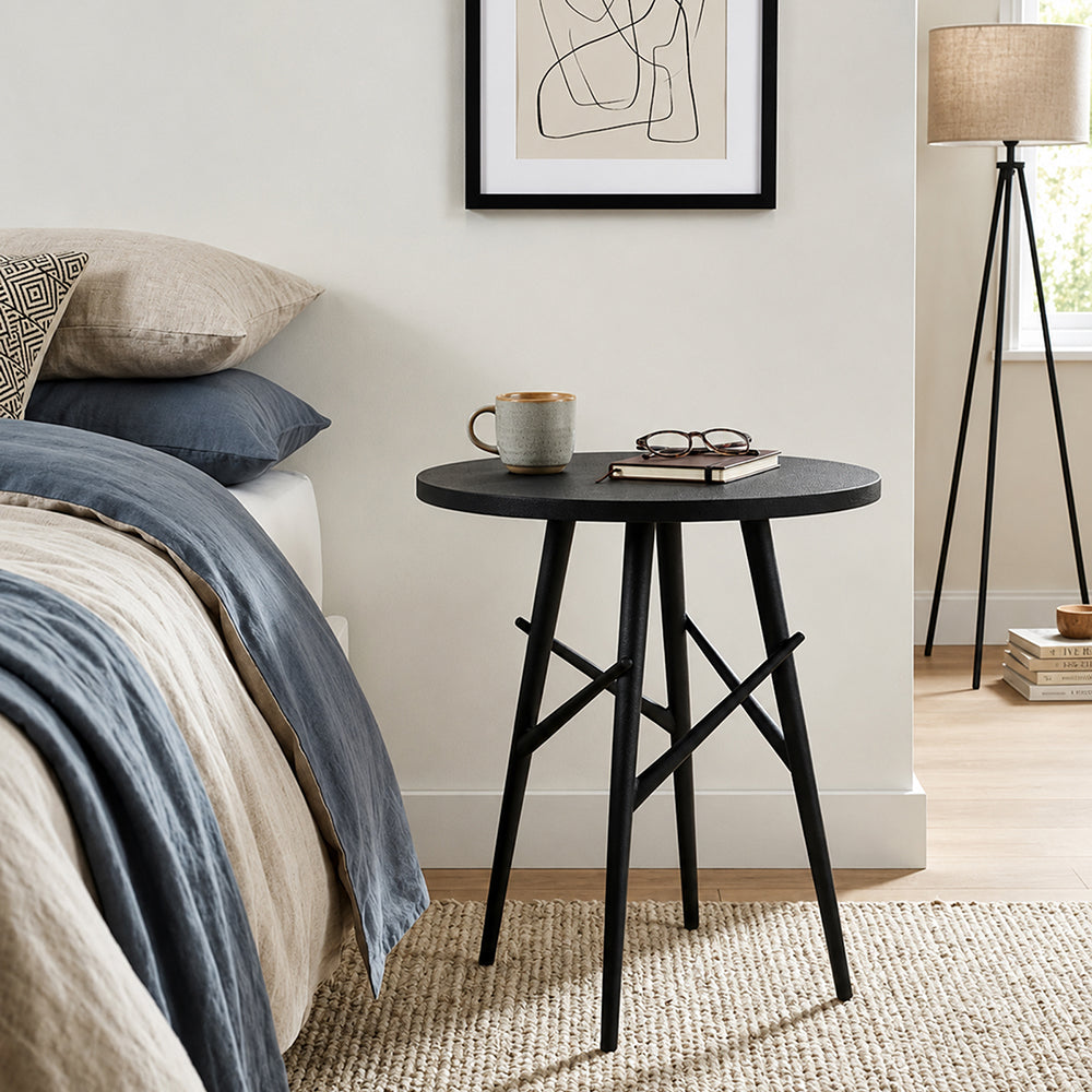 Eron Metal Side Table - Black