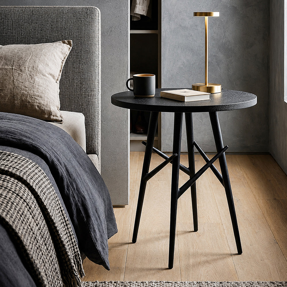 Eron Metal Side Table - Black