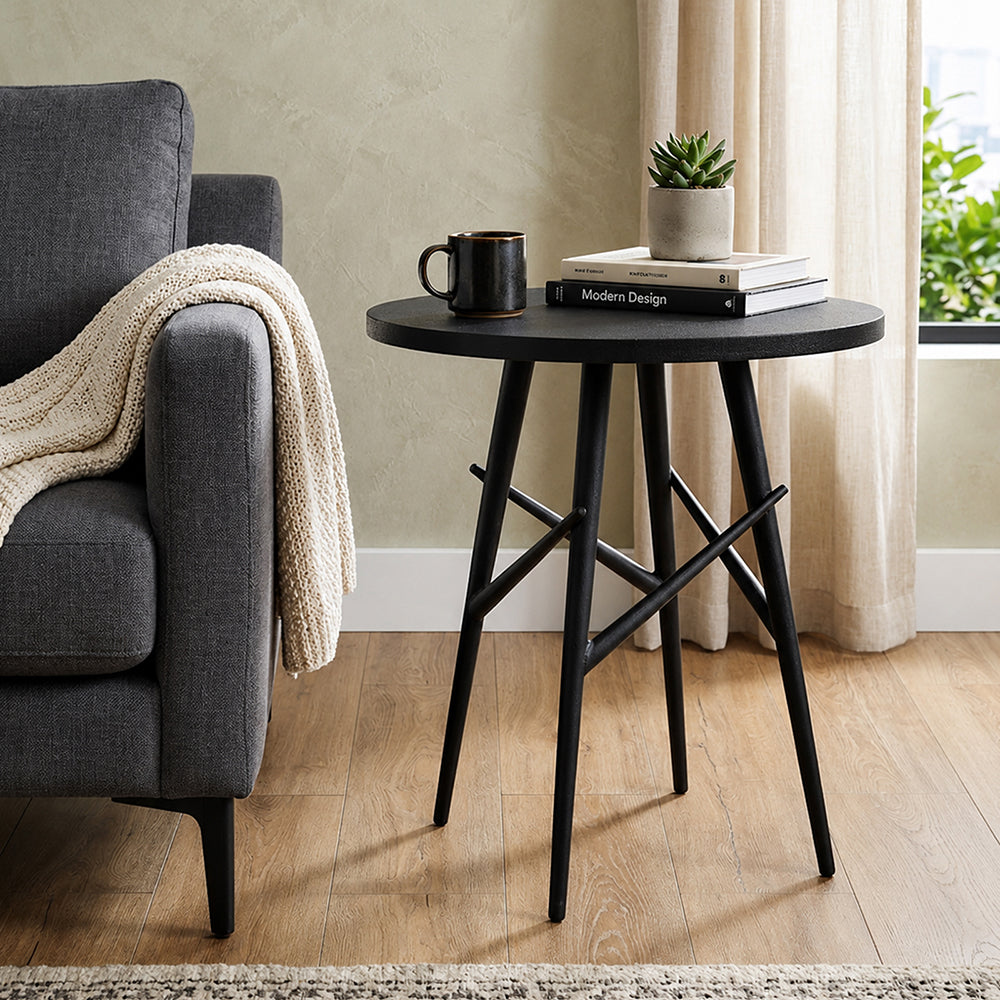 Eron Metal Side Table - Black