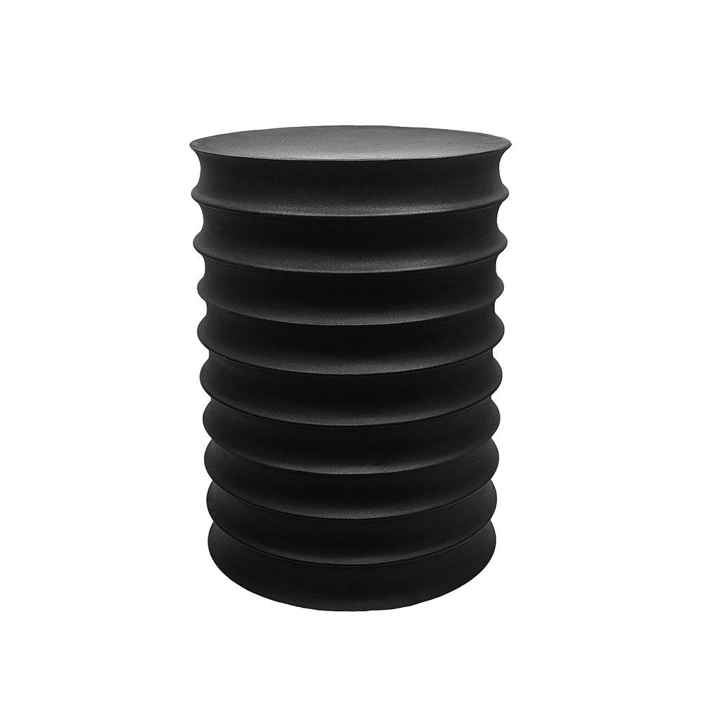 Zorr Metal Ribbed Side Table - Black