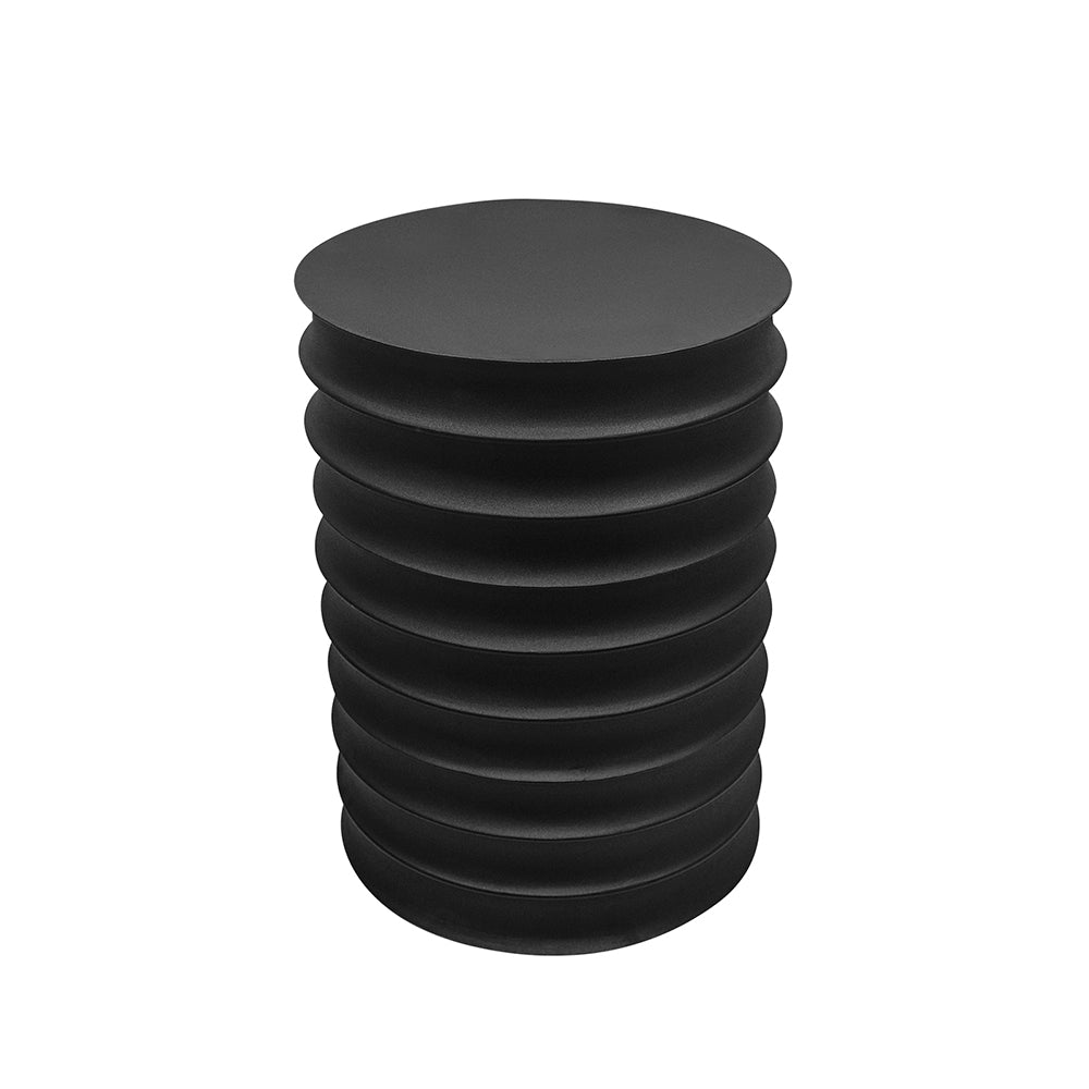 Zorr Metal Ribbed Side Table - Black