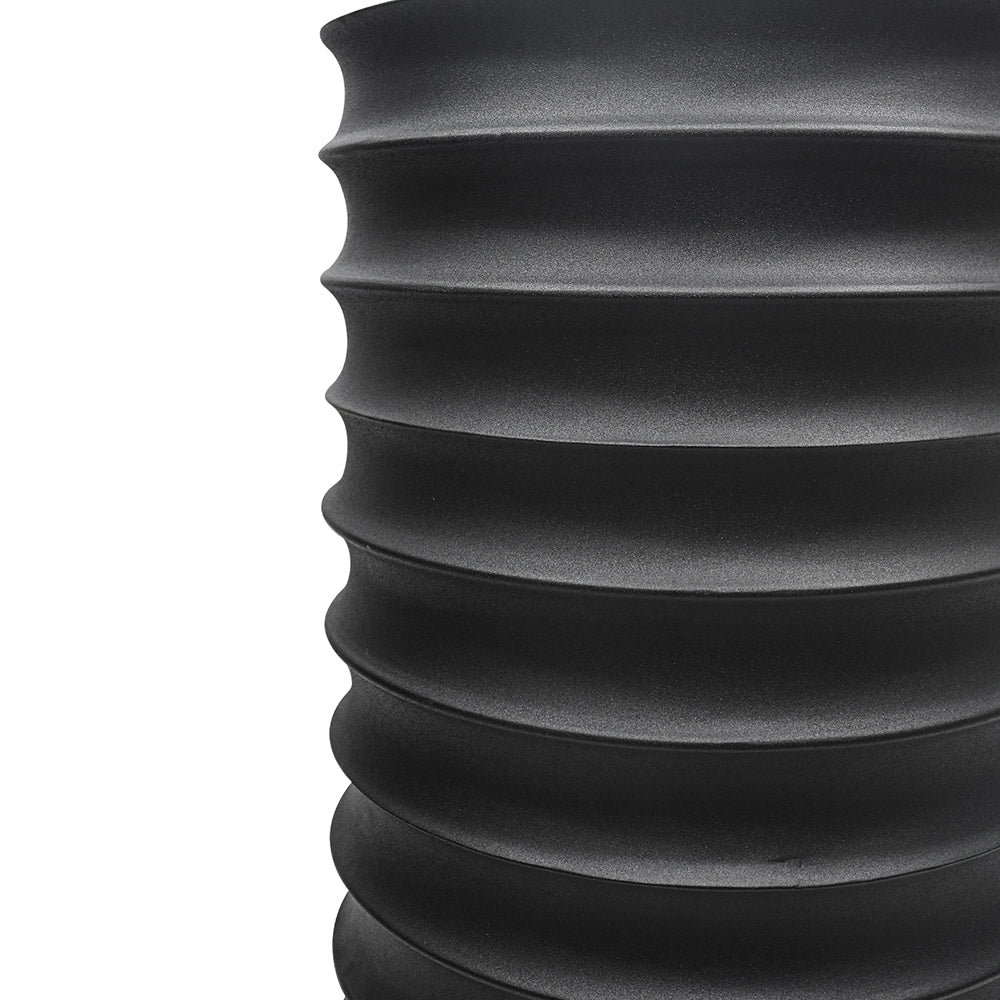 Zorr Metal Ribbed Side Table - Black