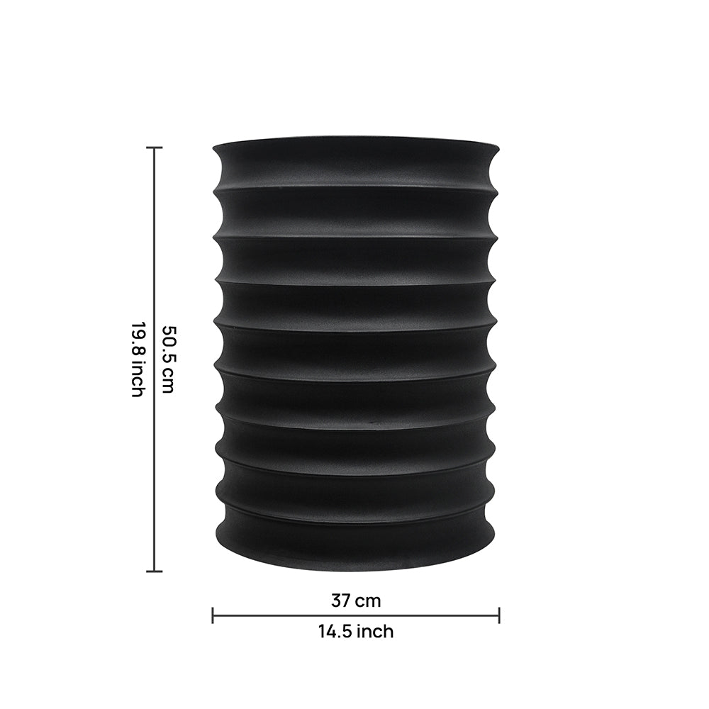 Zorr Metal Ribbed Side Table - Black