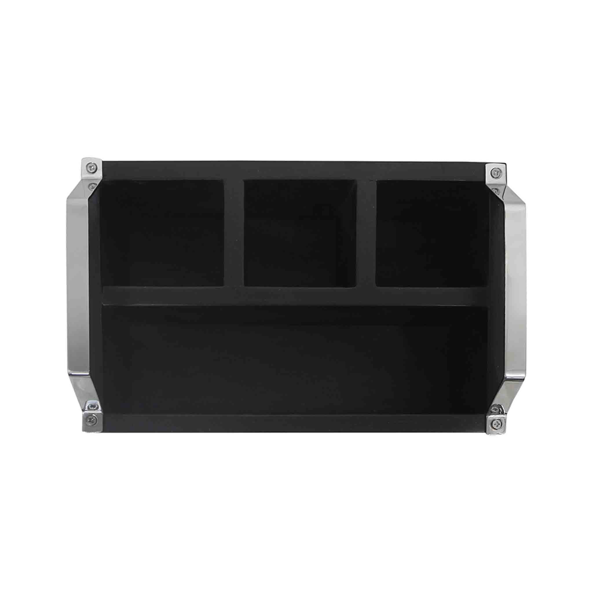 Wooden Cutlery Holder With Metal Handle For Dining Room, Kitchen And Desk