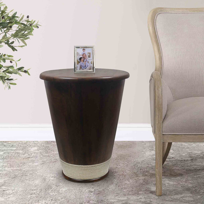 Ciro Wooden Side Table - Brown