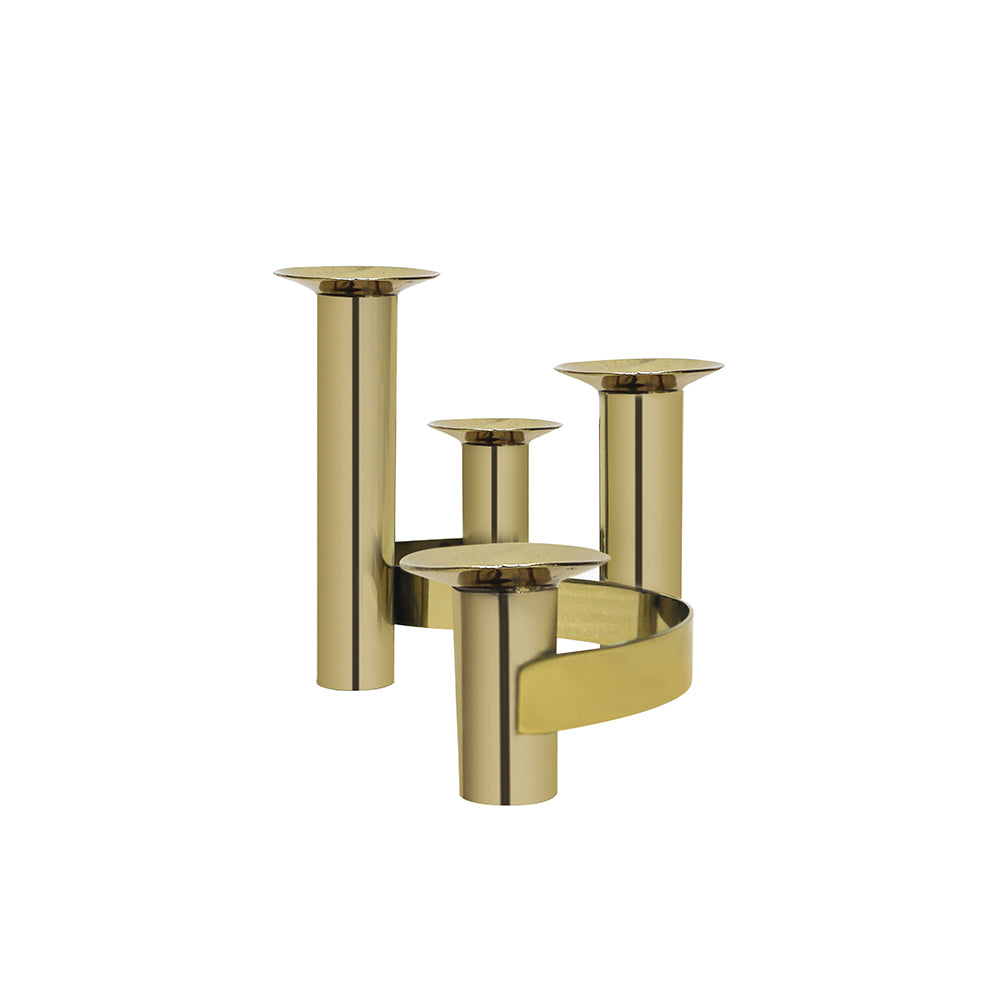4 Cup Metal Candle Holder - Gold