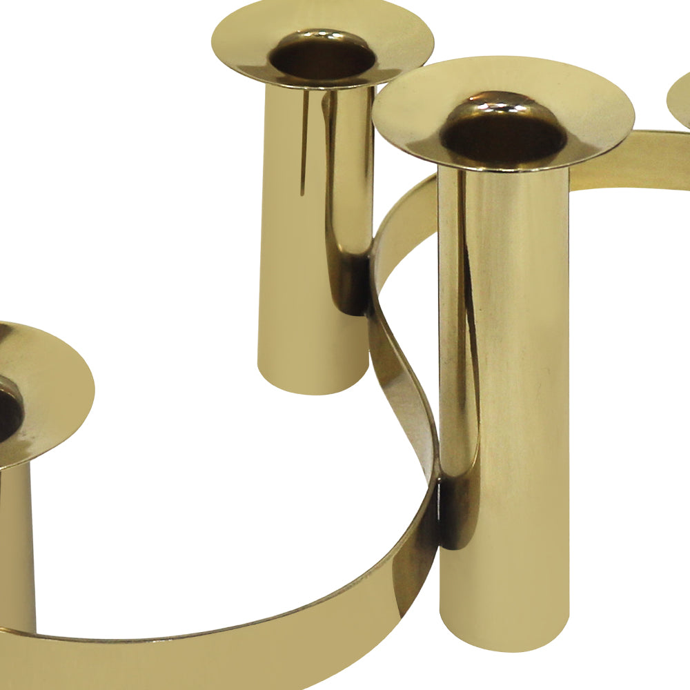 4 Cup Metal Candle Holder - Gold
