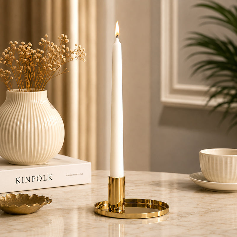 Pack Of 2 Candle Holder, Steel Tealight Holder Gold