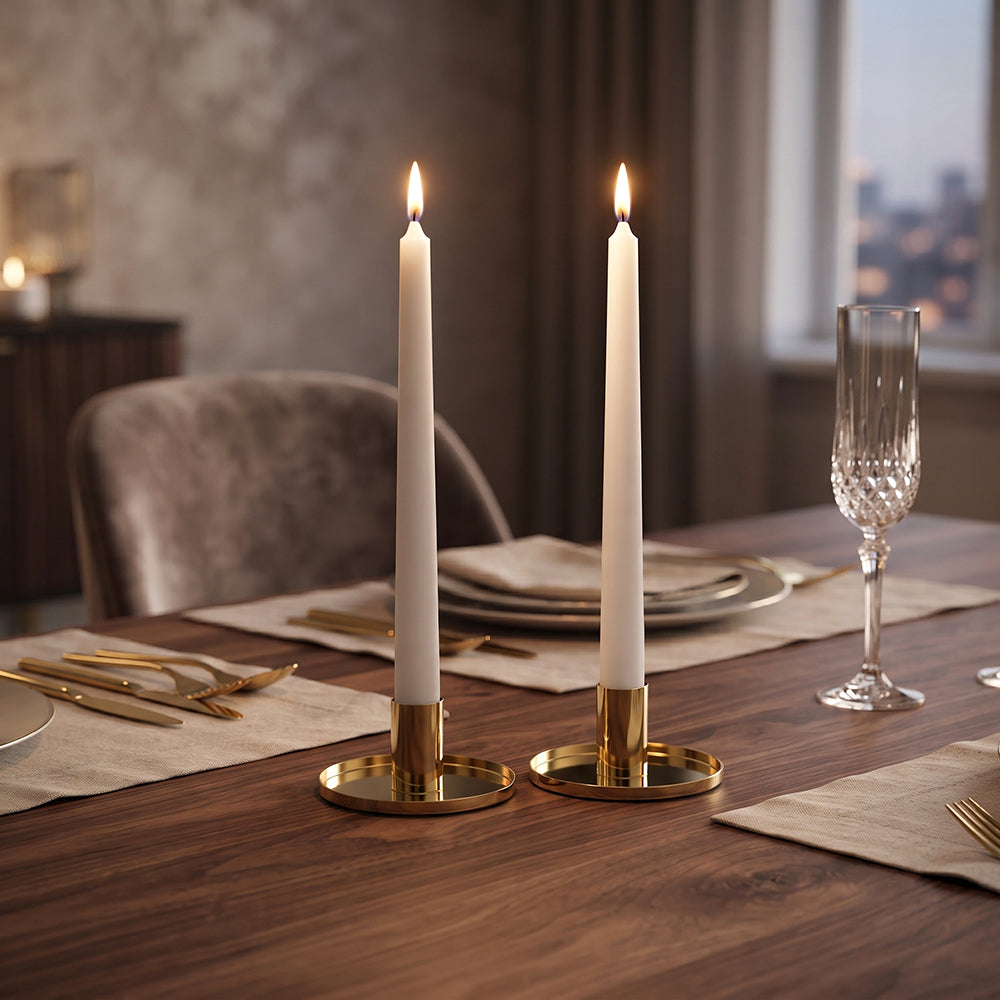 Pack Of 2 Candle Holder, Steel Tealight Holder Gold