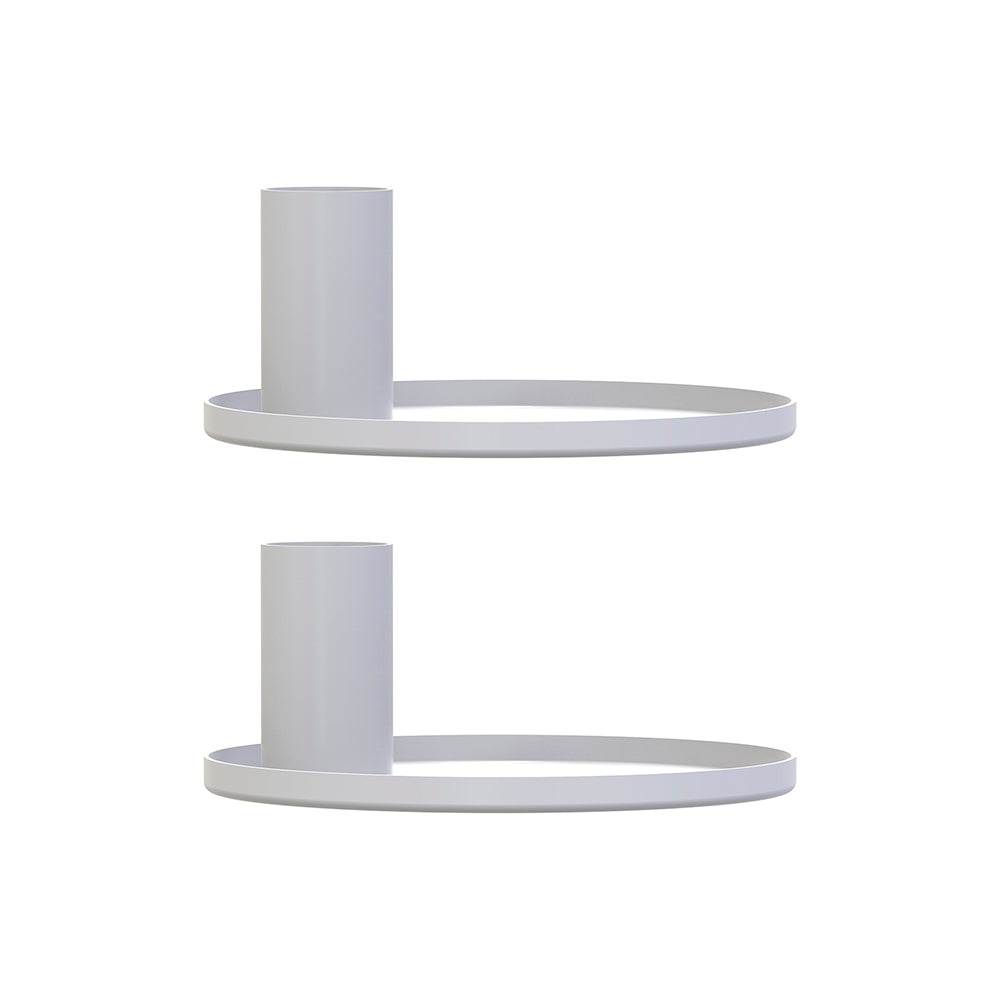 Pack Of 2 Candle Holder, Steel Tealight Holder White