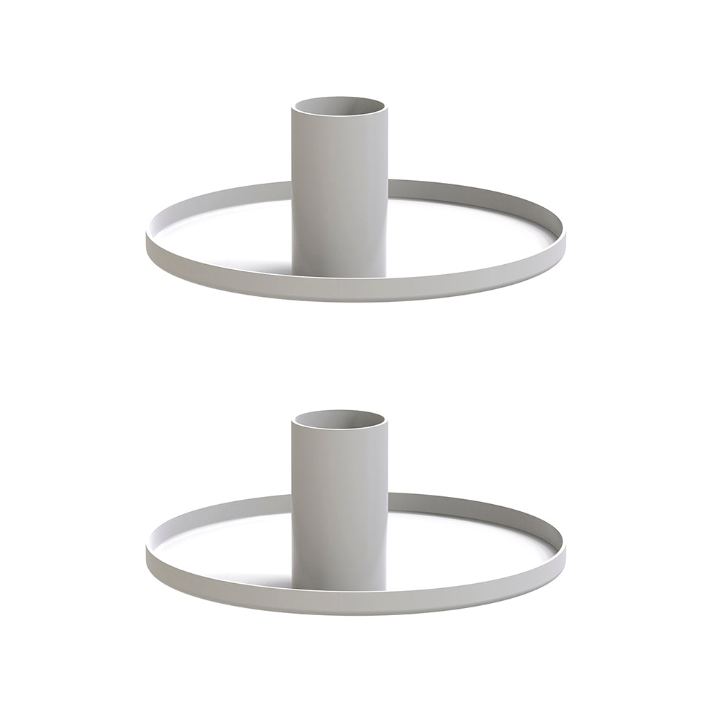 Pack Of 2 Candle Holder, Steel Tealight Holder White
