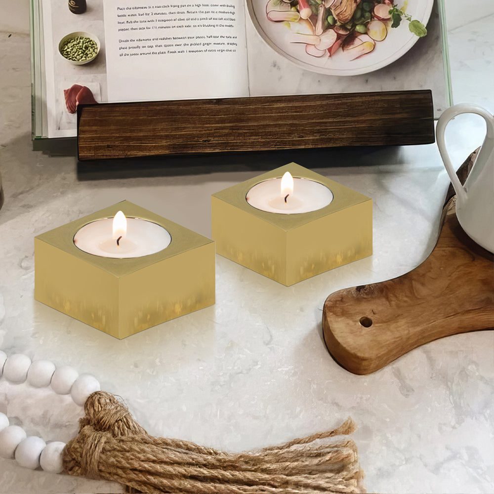 Pack Of 2 Tea Light Holder, Steel Candle Holder