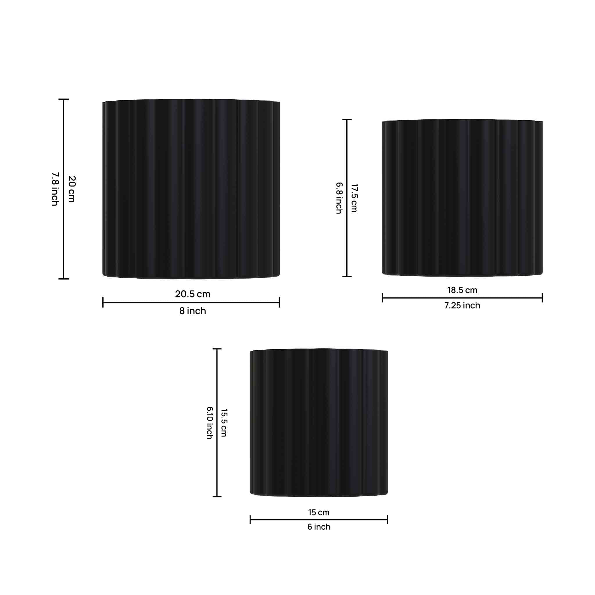 Iron Planter Pot For Indoor And Outdoor Décor Pack of 3