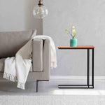 Iron Side Table with Wooden Top for Home & Office Décor