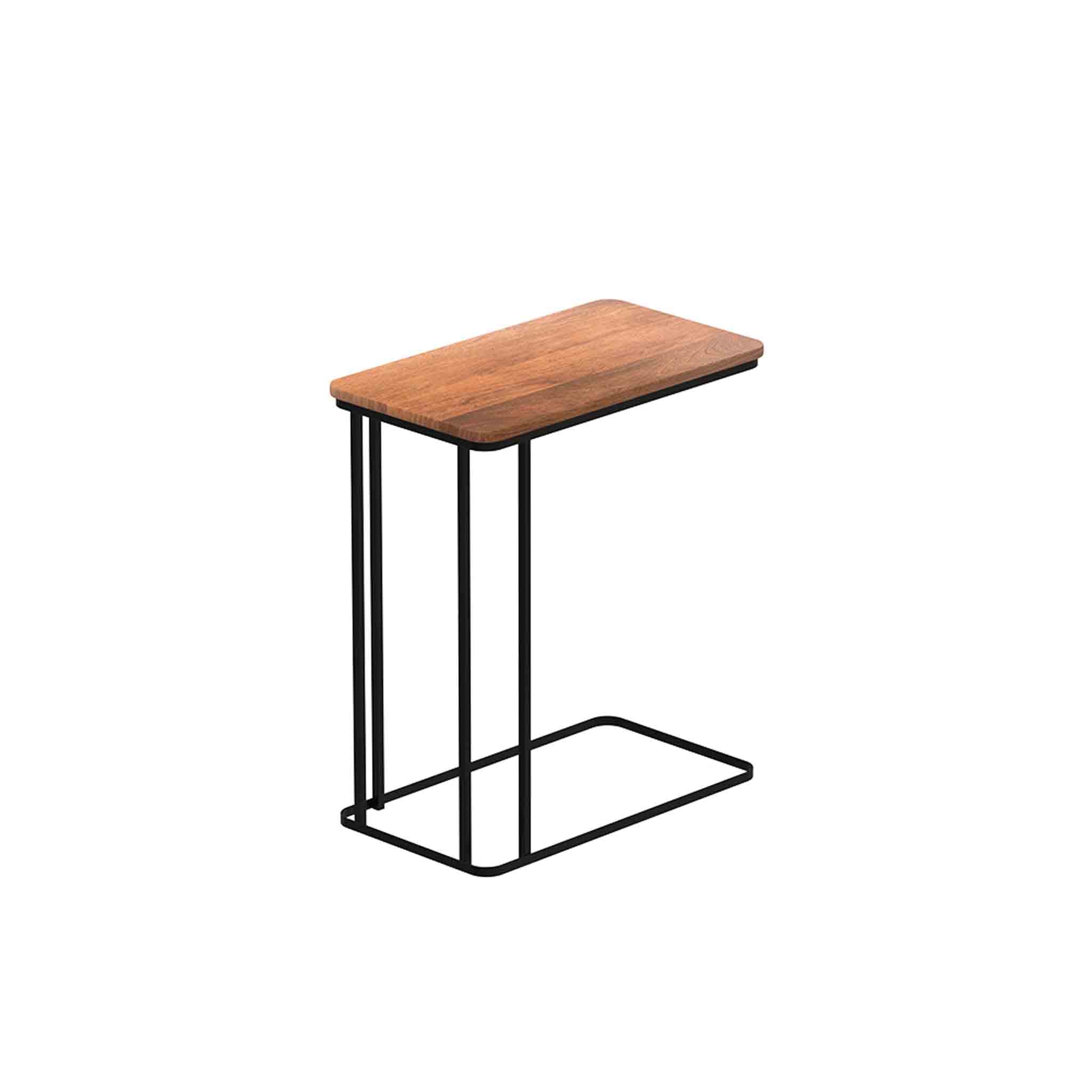 Iron Side Table with Wooden Top for Home & Office Décor