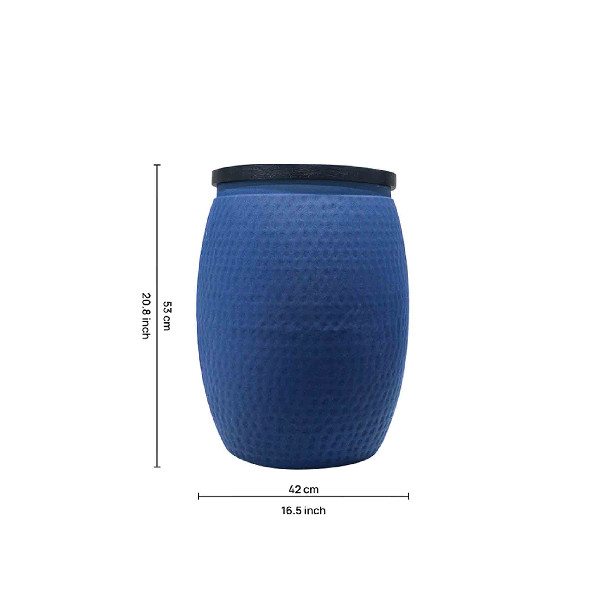 Iron Side Table (Round) With Wooden Top For Indoor-Outdoor, Home & Office