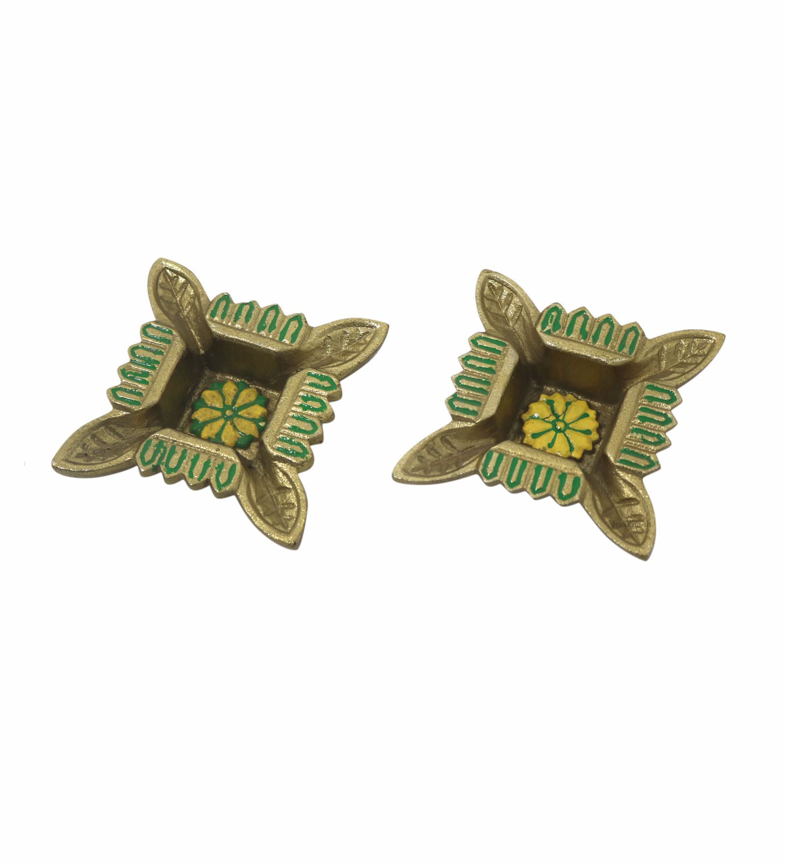 Pack Of 2 Aluminium Diyas For Pooja And Gift