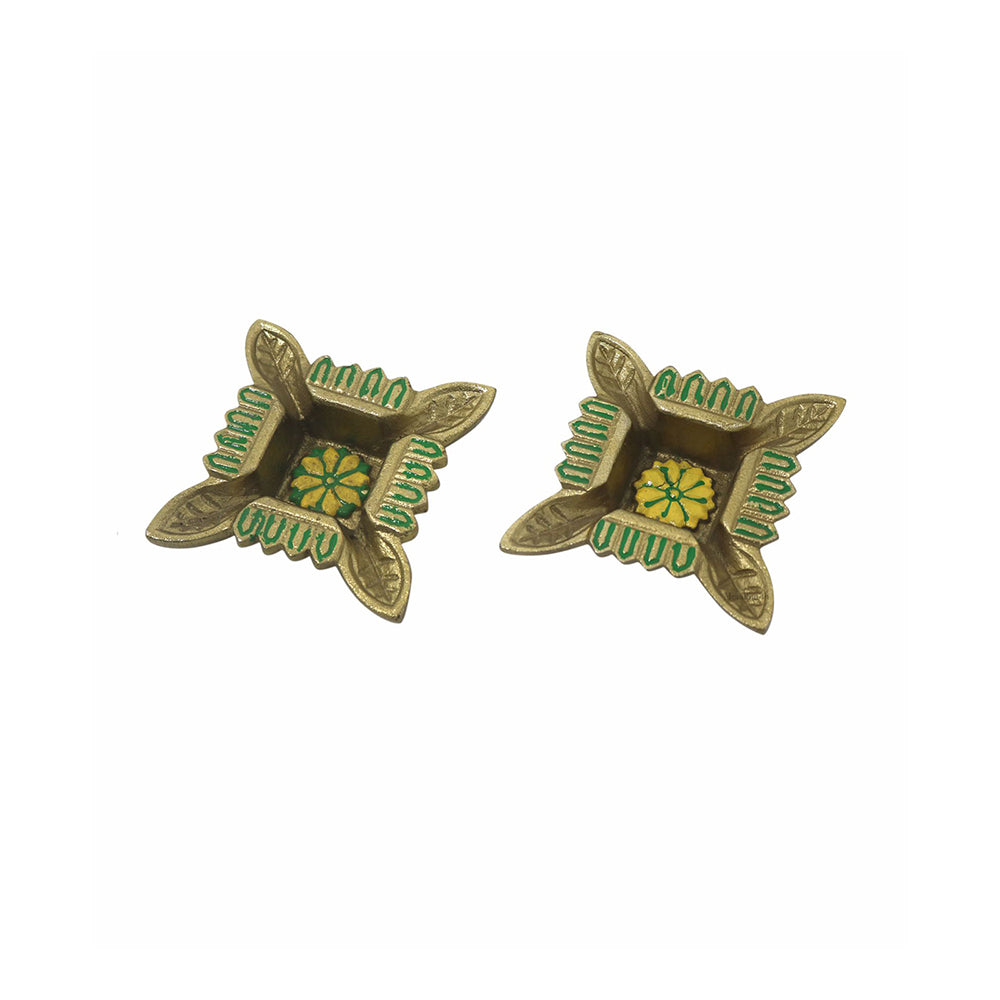 Pack Of 2 Aluminium Diyas For Pooja And Gift