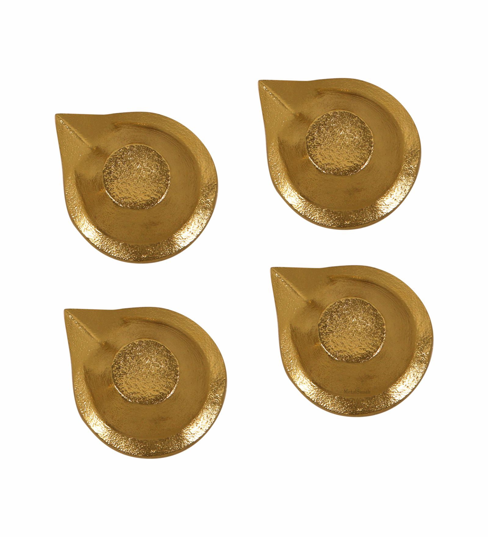 Pack Of 4 Aluminium Diyas For Pooja And Gift