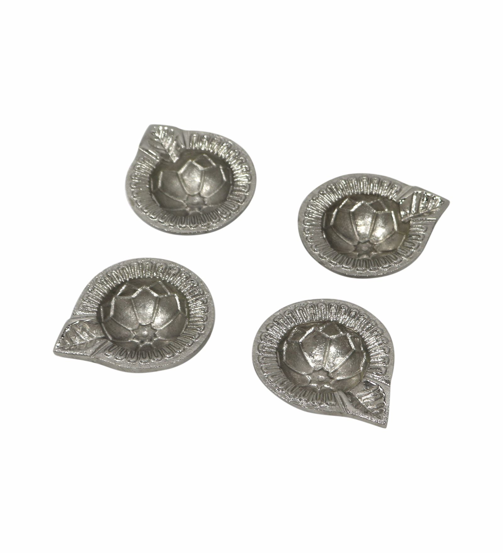 Pack Of 4 Aluminium Diyas For Pooja And Gift