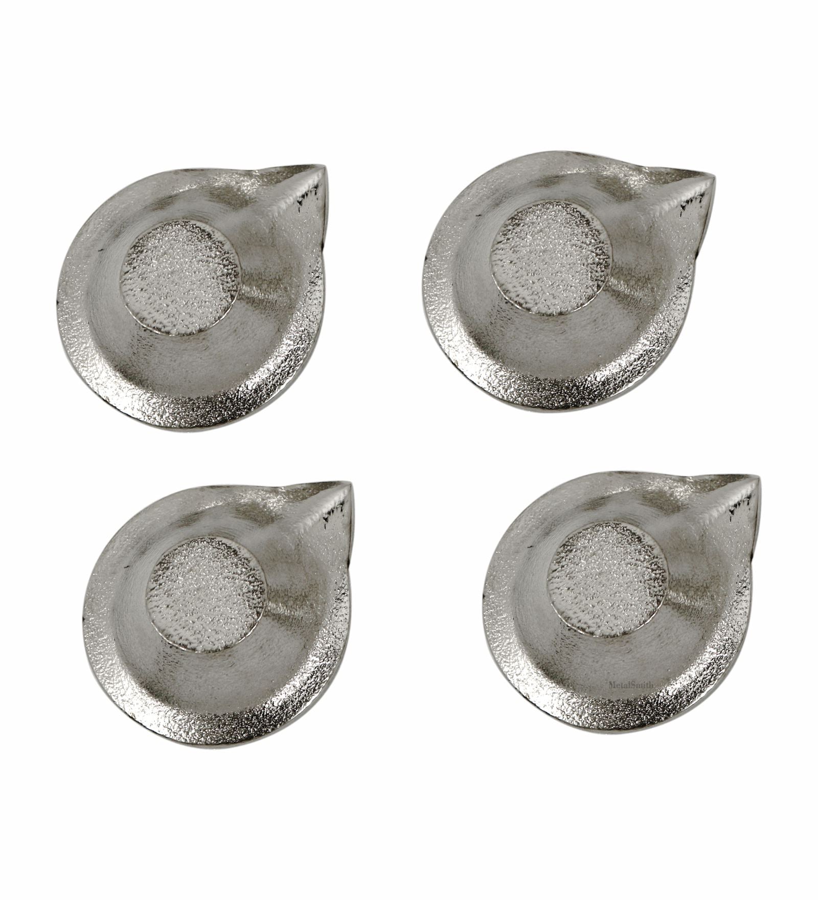 Pack Of 4 Aluminium Diyas For Pooja And Gift