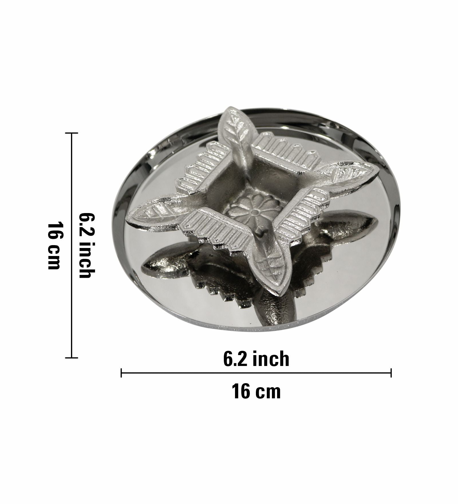 Aluminium Diya With Plate For Pooja And Gift