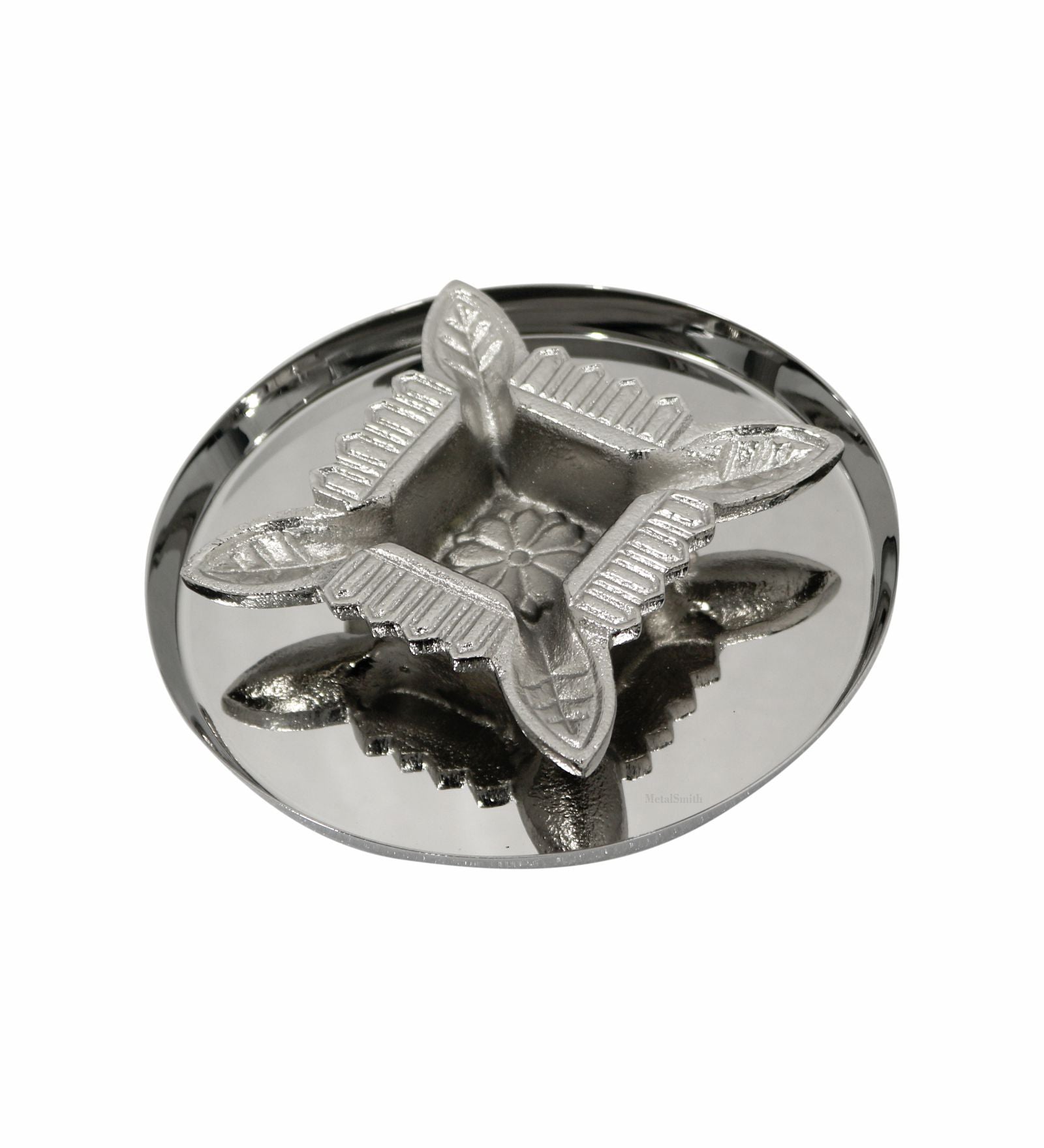 Aluminium Diya With Plate For Pooja And Gift