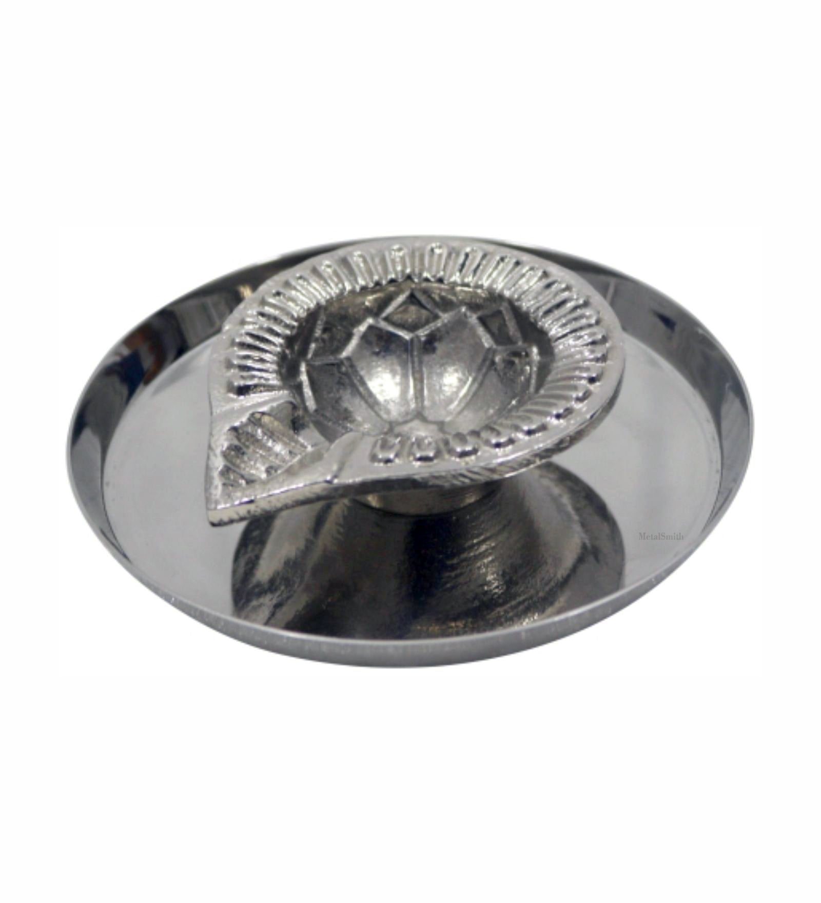Aluminium Diya With Plate For Pooja And Gift